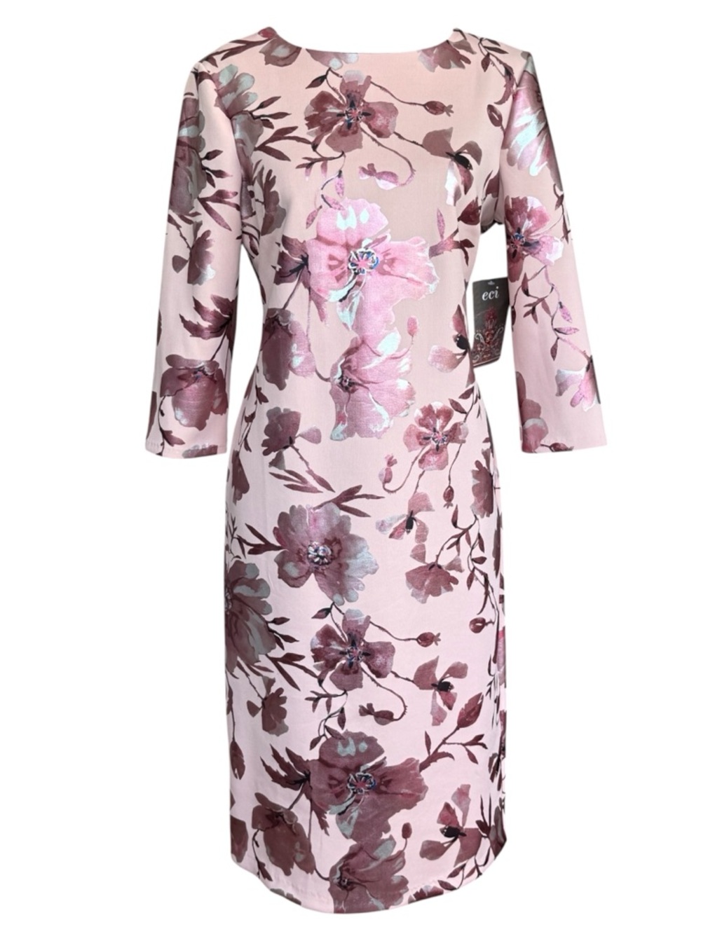 ECI New York Pink Floral Print Dress Panel